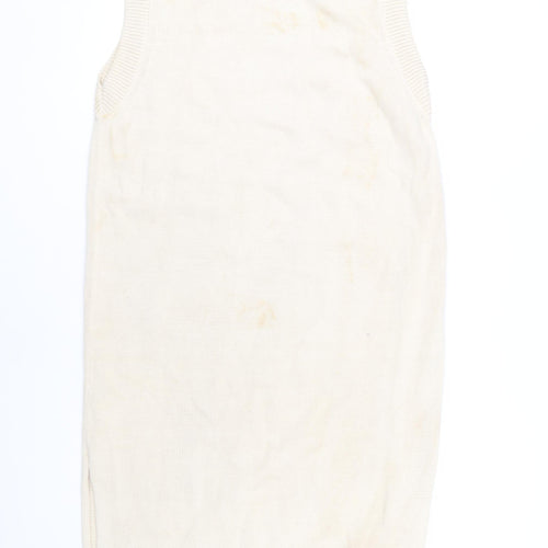 H&M Women's Ivory Shift Dress Size 12 Casual Knit