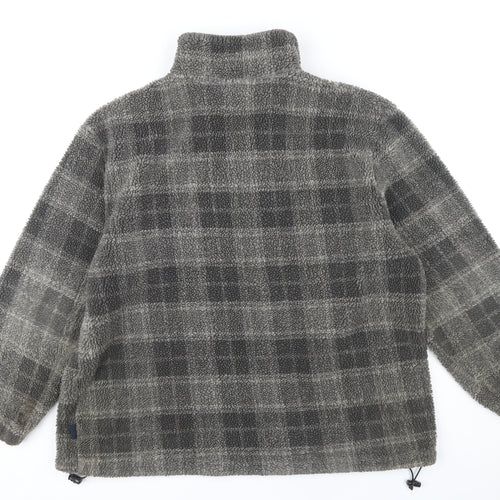 Cotton Traders Men's Grey Plaid Pullover Sweatshirt 2XL