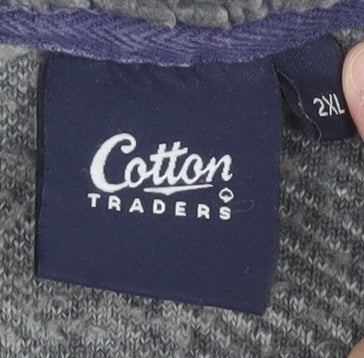 Cotton Traders Men's Grey Plaid Pullover Sweatshirt 2XL