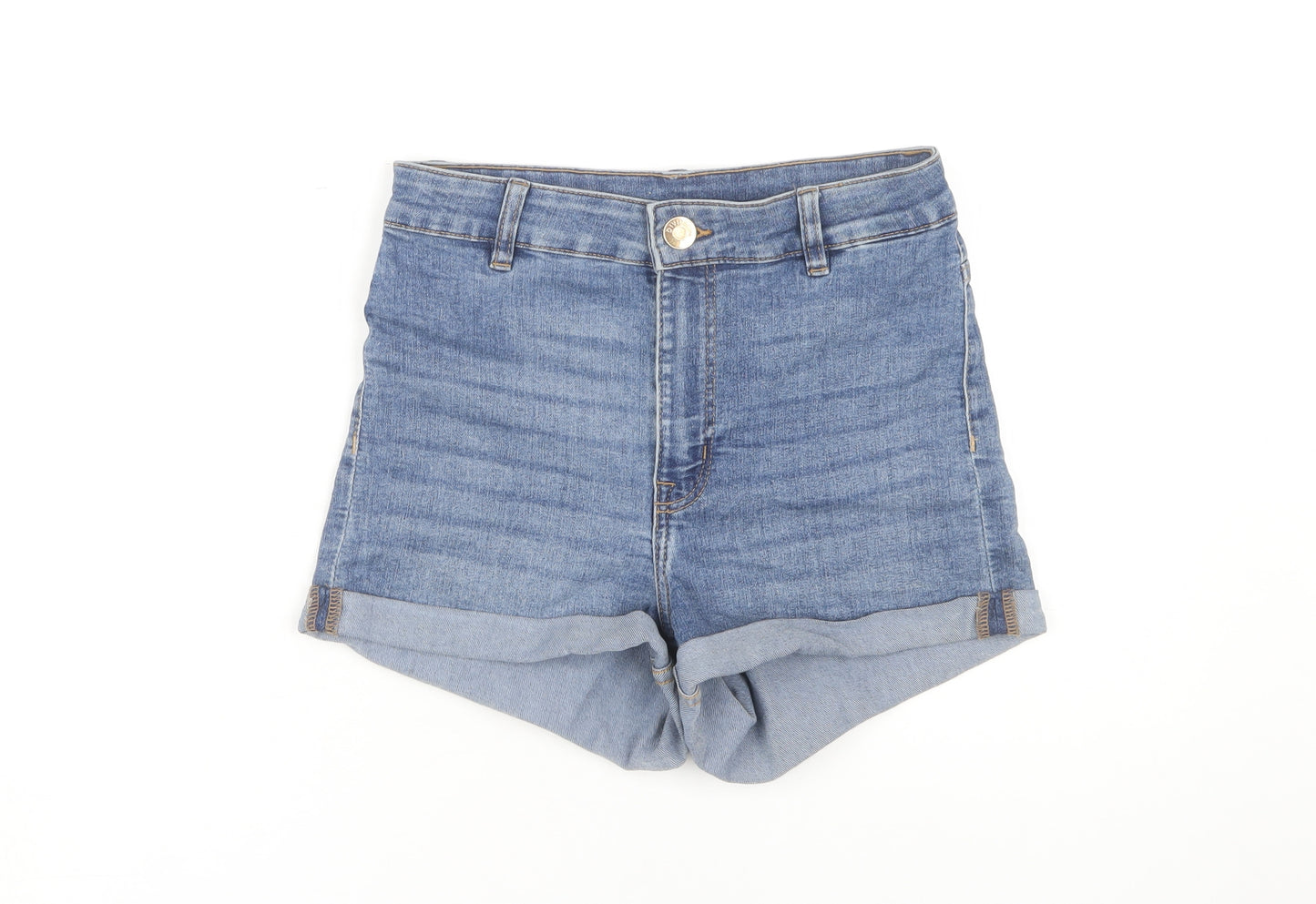H&M Women's Blue Denim Shorts, Size 8, Casual Summer