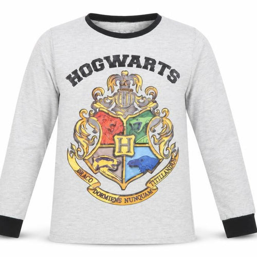 Harry Potter Boys Grey Hogwarts Long Sleeve T-Shirt, 9-10 Years