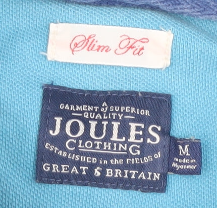 Joules Women's Blue Polo Shirt M Slim Fit Breathable
