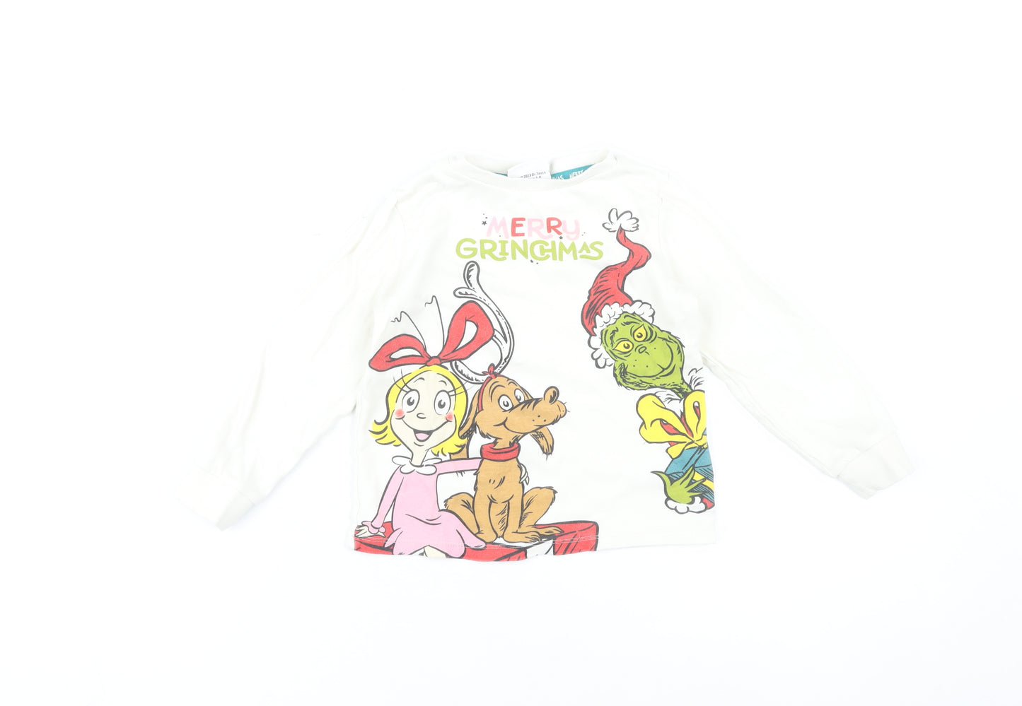 The Grinch Girls Pyjama Top, White, 3-4 Years, New With Tags