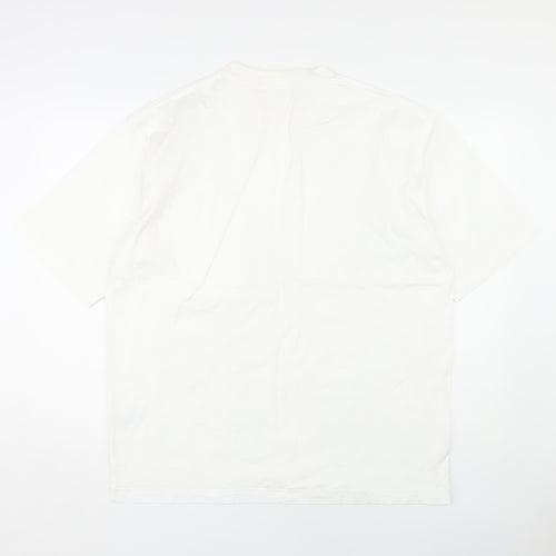UNIQLO Men's White Cotton T-Shirt, Size L, Crew Neck