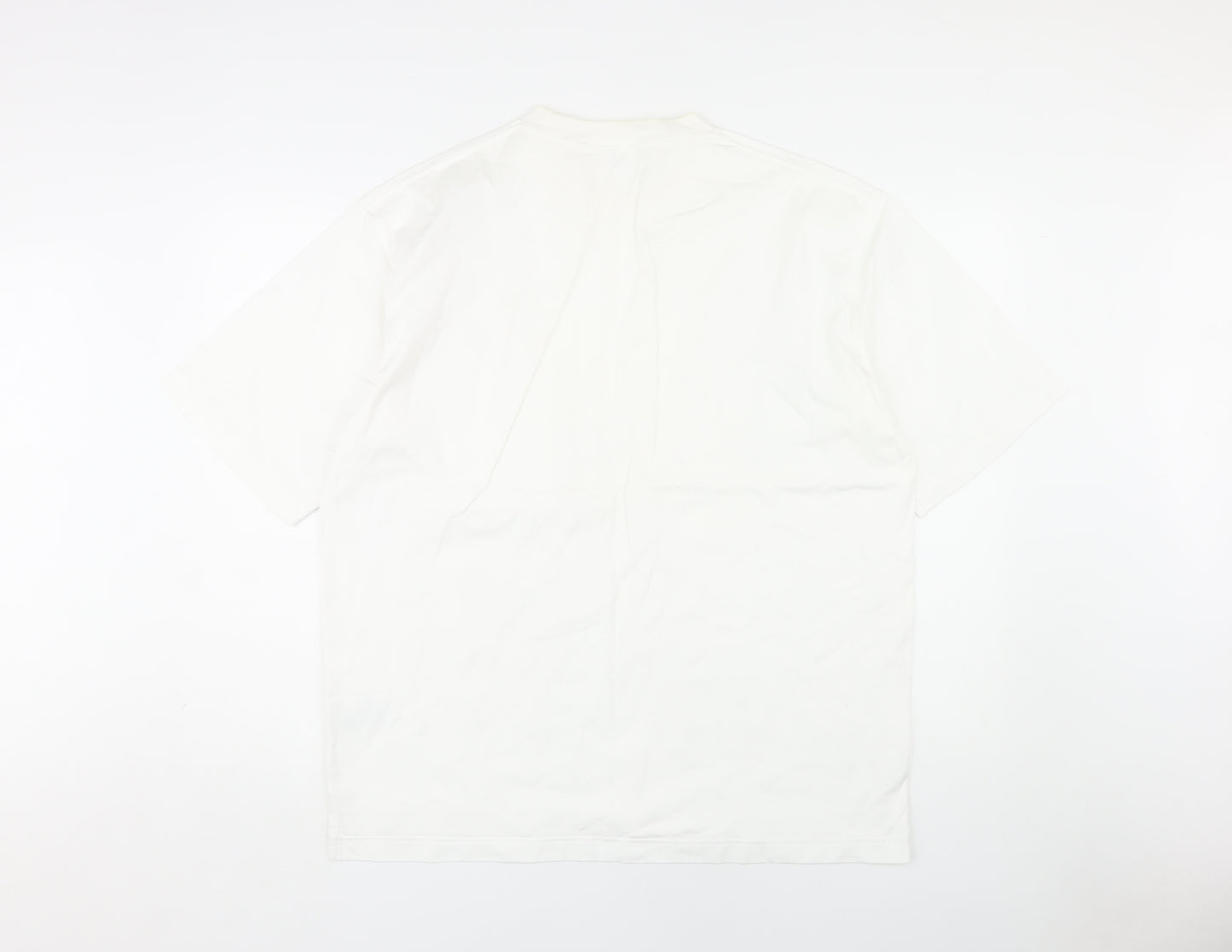 UNIQLO Men's White Cotton T-Shirt, Size L, Crew Neck