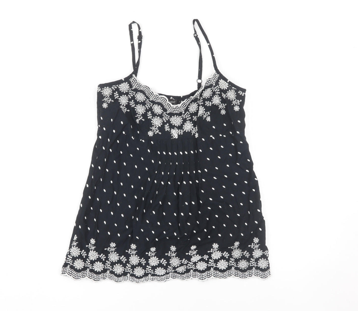 Next Women's Black Embroidered Camisole Tank Size 10