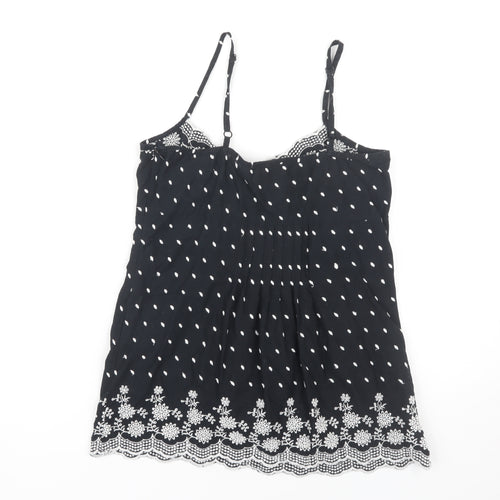 Next Women's Black Embroidered Camisole Tank Size 10