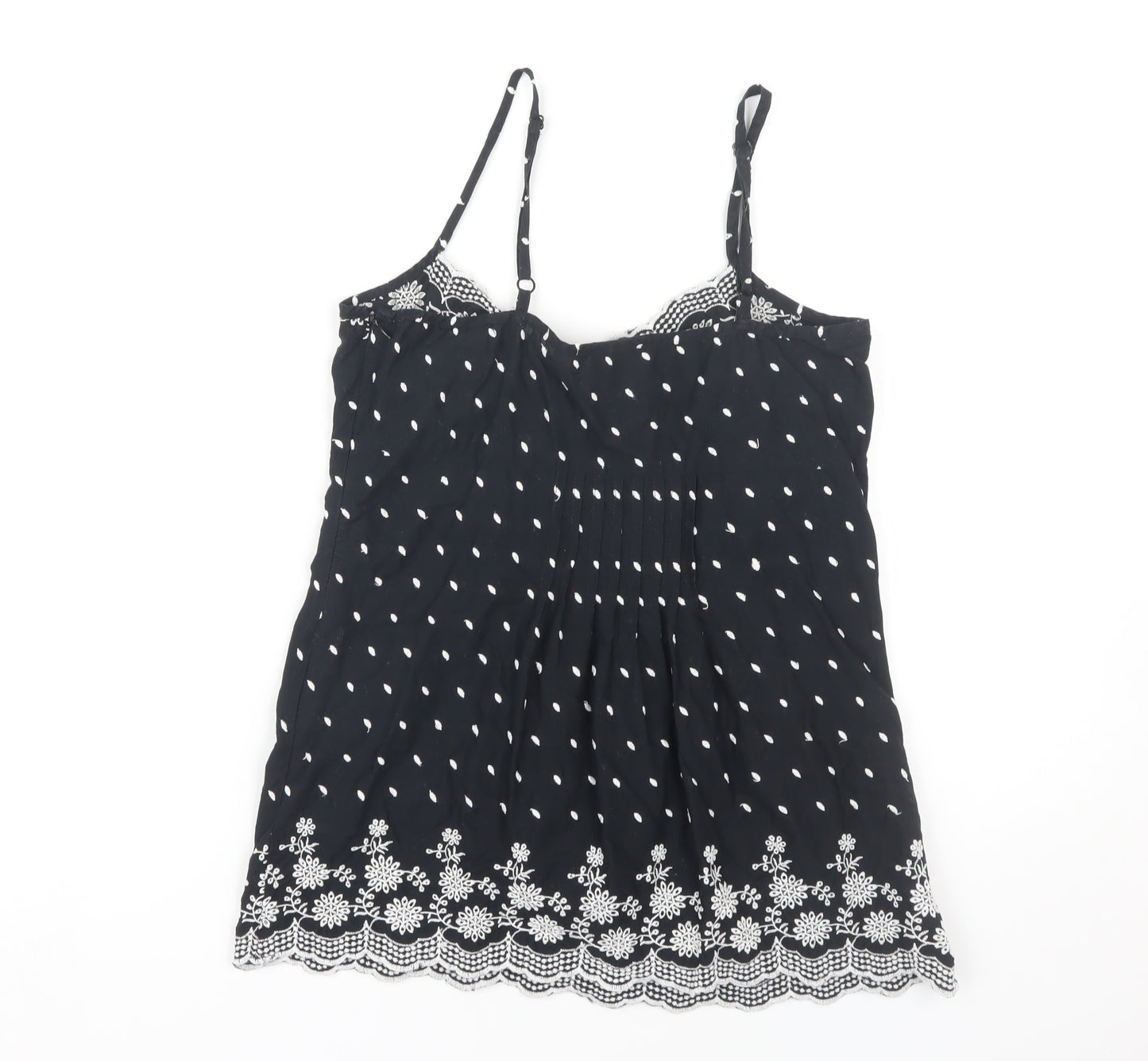 Next Women's Black Embroidered Camisole Tank Size 10