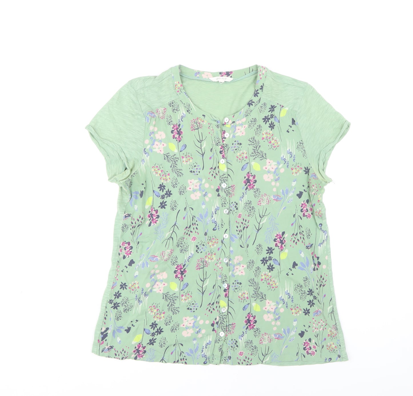 White Stuff Women's Green Floral Blouse Size 14
