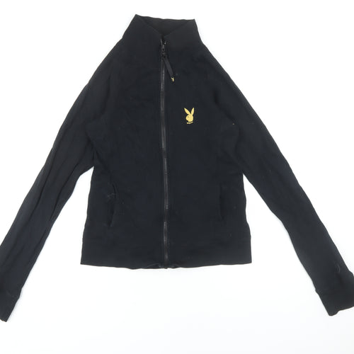 Playboy Women's Black Zip Sweatshirt Size 14