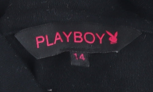 Playboy Women's Black Zip Sweatshirt Size 14