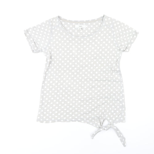 Next Women's Grey Polka Dot T-Shirt Size 8