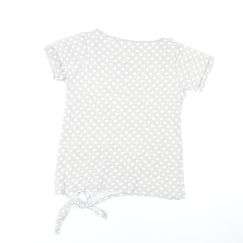 Next Women's Grey Polka Dot T-Shirt Size 8