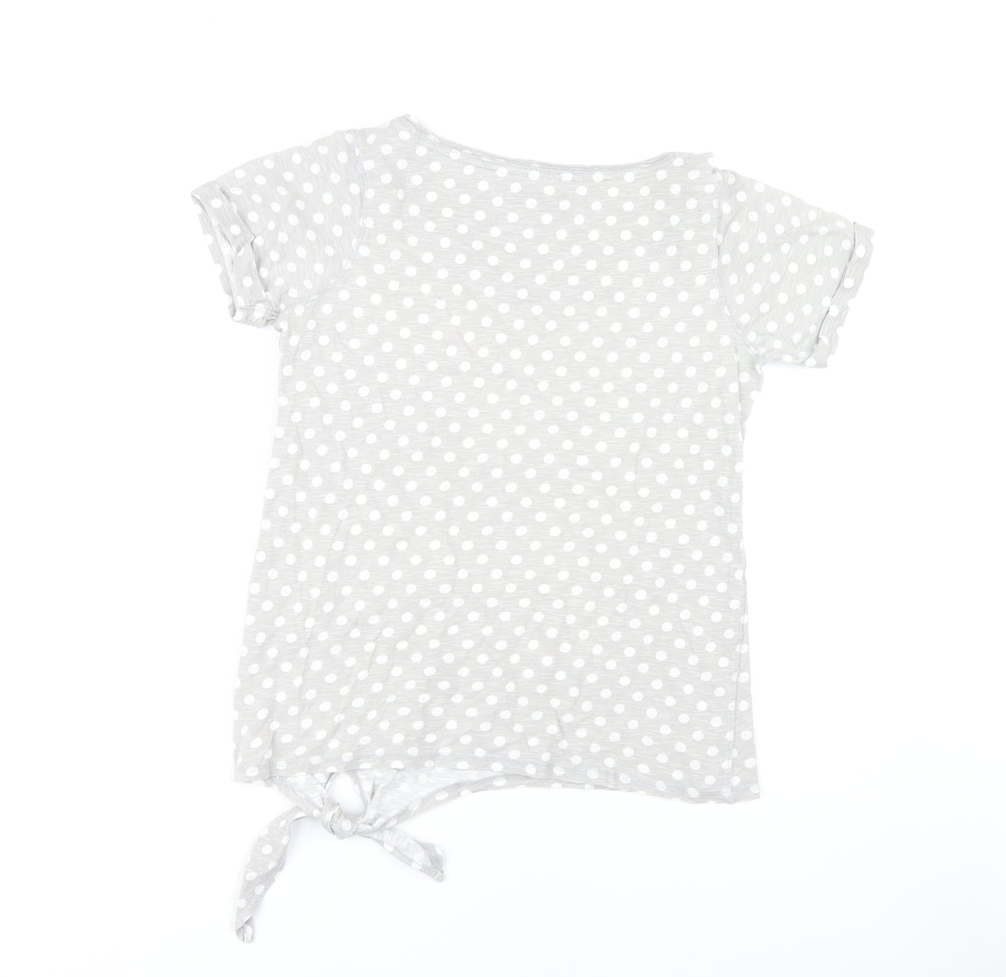 Next Women's Grey Polka Dot T-Shirt Size 8