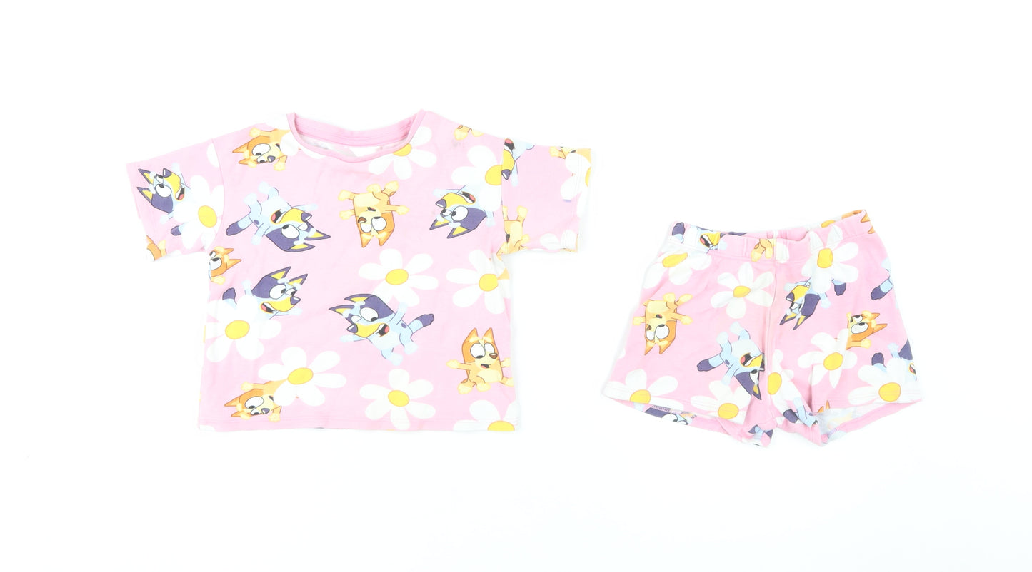 Bluey Girls Pink Pyjama Set Graphic Print 2-3 Years
