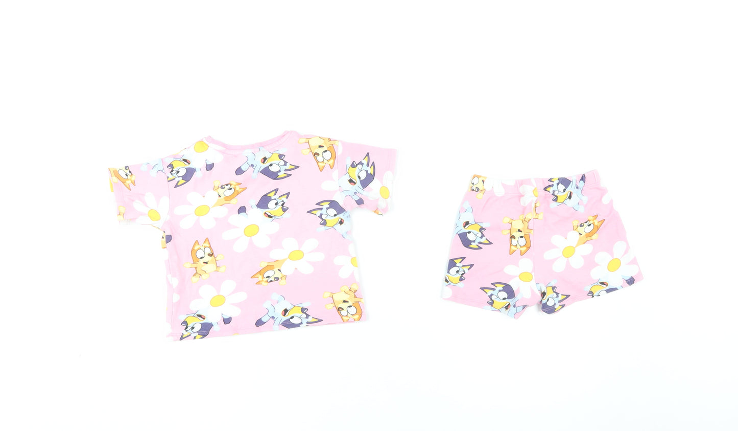 Bluey Girls Pink Pyjama Set Graphic Print 2-3 Years