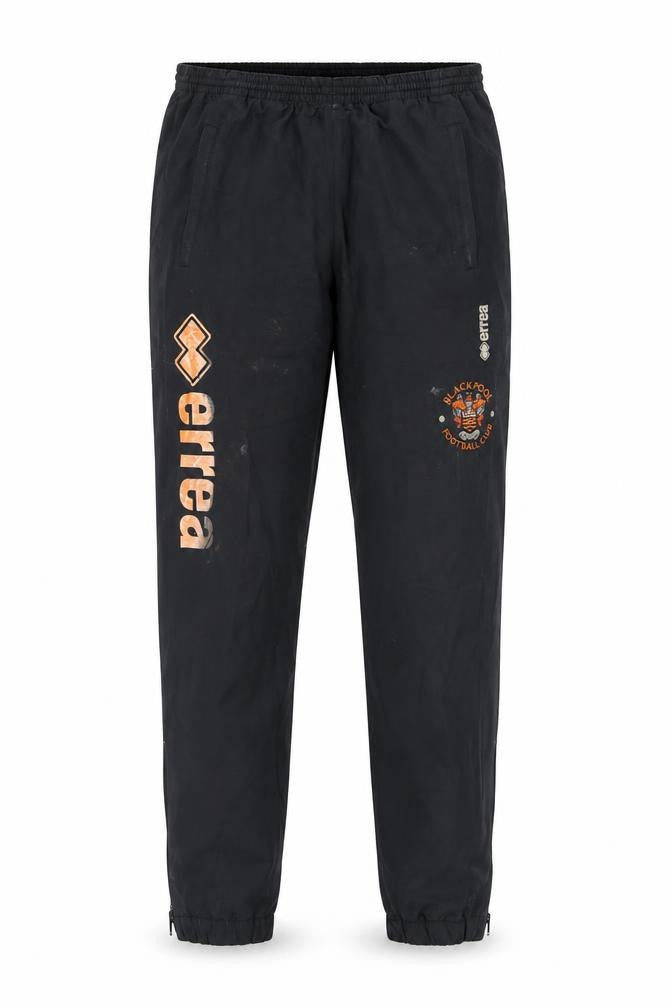 Front view of Errea Men's Black Football Track Pants, size S