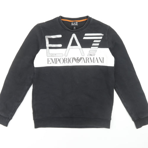 Emporio Armani Boys Black Logo Pullover Sweatshirt 14 Years