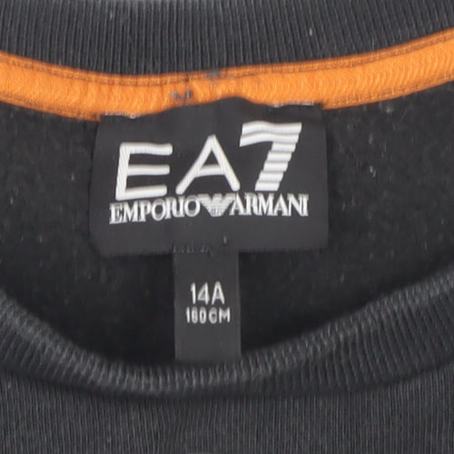 Emporio Armani Boys Black Logo Pullover Sweatshirt 14 Years