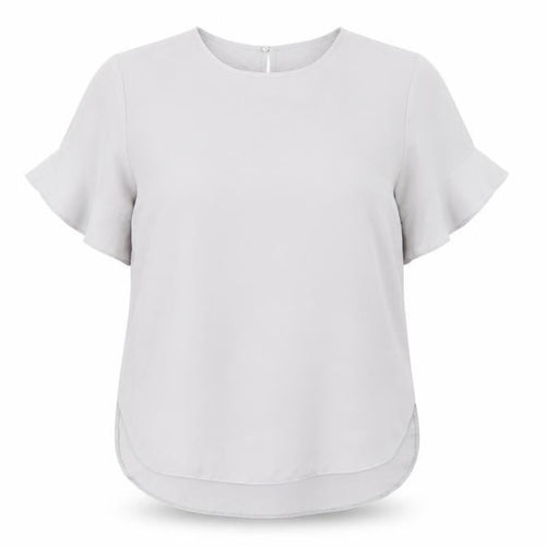 New Look Women's White Blouse UK 14 Round Neck Casual