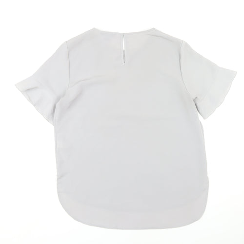 New Look Women's White Blouse UK 14 Round Neck Casual