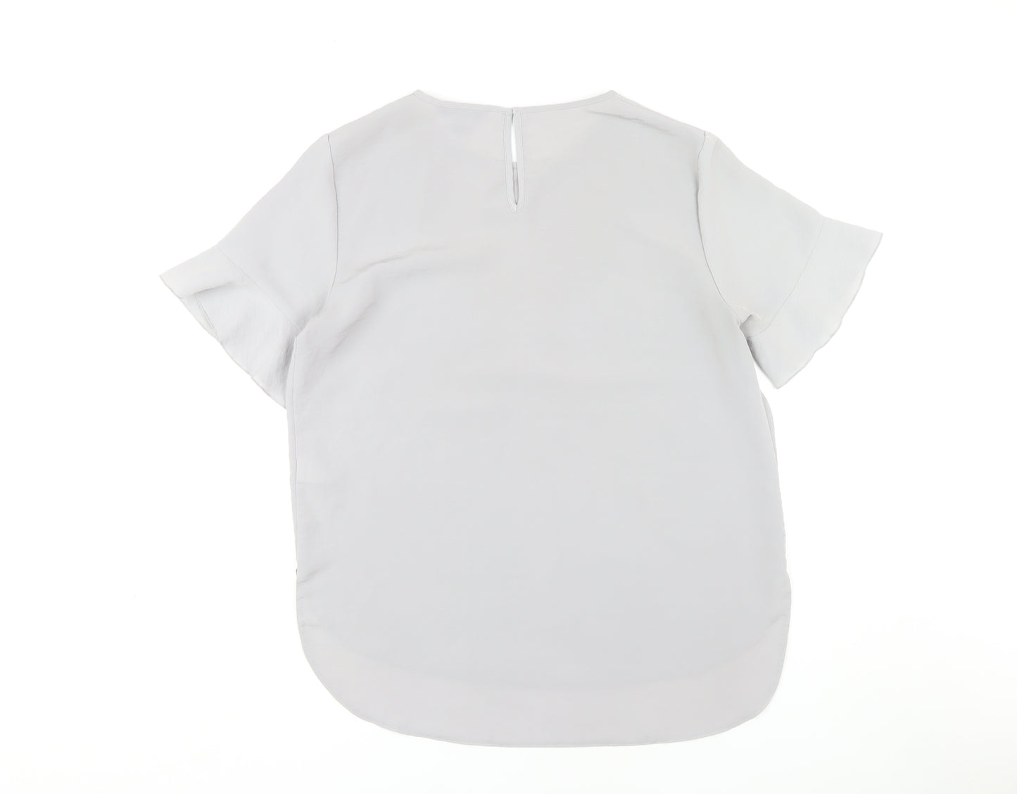 New Look Women's White Blouse UK 14 Round Neck Casual