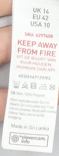 New Look Women's White Blouse UK 14 Round Neck Casual