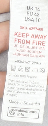 New Look Women's White Blouse UK 14 Round Neck Casual