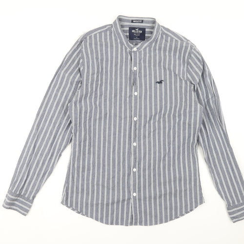 Hollister Men's Blue Striped Slim Fit Shirt L