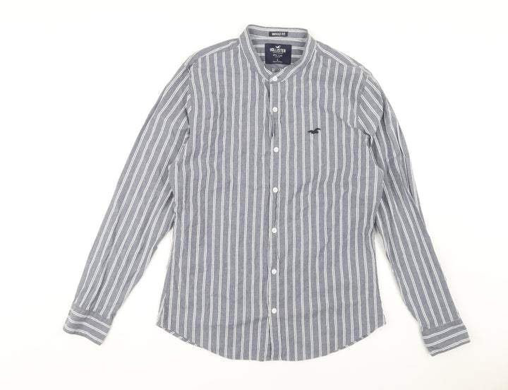 Hollister Men's Blue Striped Slim Fit Shirt L