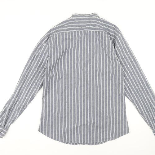 Hollister Men's Blue Striped Slim Fit Shirt L