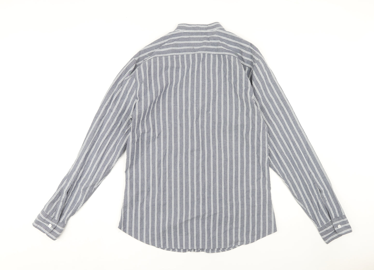 Hollister Men's Blue Striped Slim Fit Shirt L