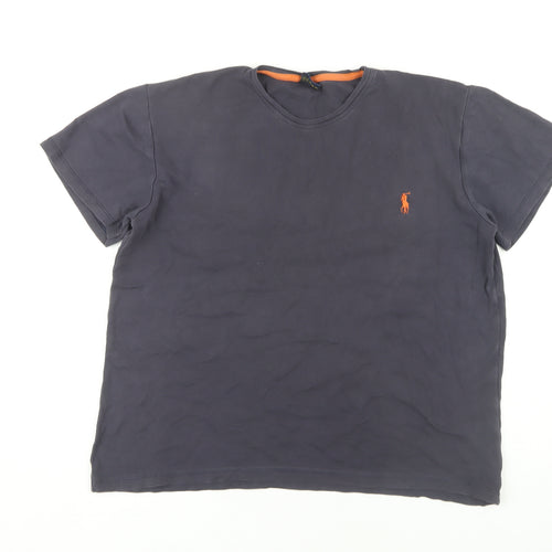 Polo Ralph Lauren Men's Black T-Shirt, Size L, Logo Accent