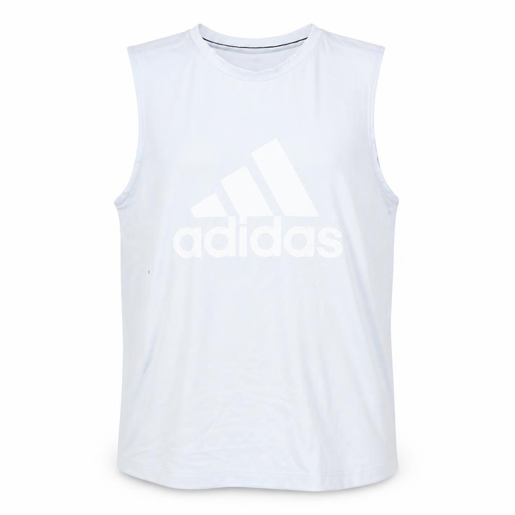 Front view of Adidas Women's White Sleeveless Top, size M