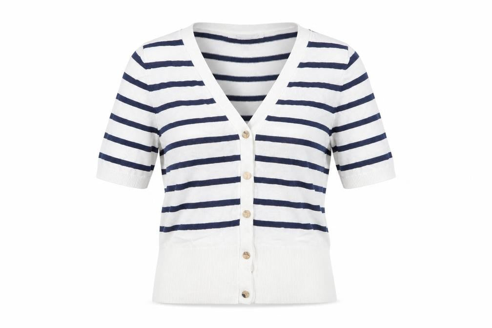 Front view of Amisu Women's Multicoloured Striped Cardigan XS