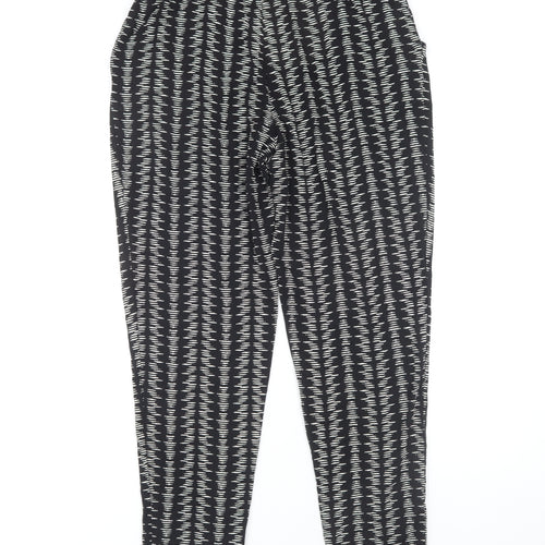 Marks and Spencer Women's Black Geometric Trousers