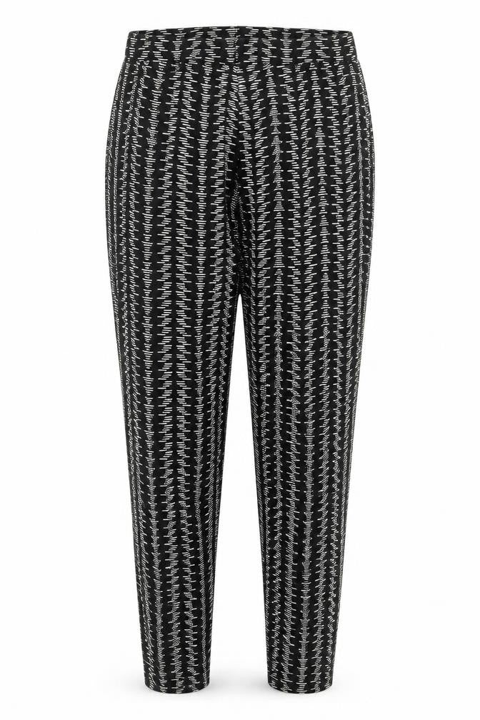 Front view of Marks & Spencer Women's Black Geometric Trousers