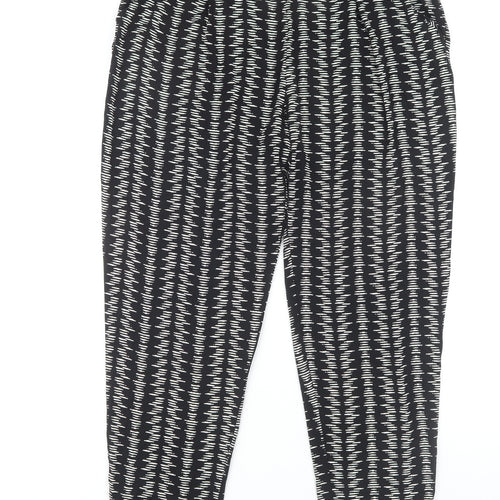 Marks and Spencer Women's Black Geometric Trousers