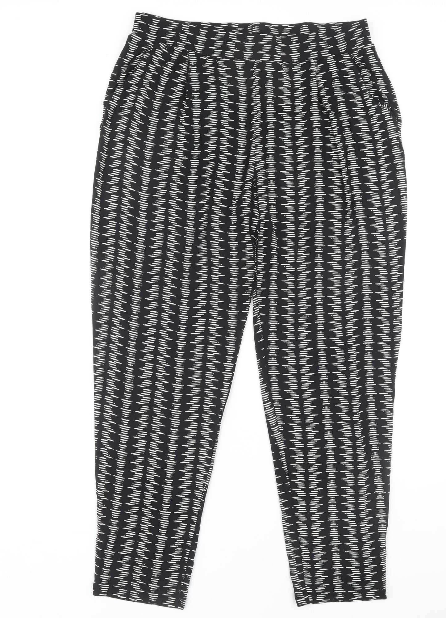 Marks and Spencer Women's Black Geometric Trousers