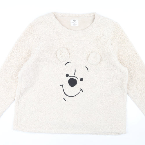 Disney Women Ivory Fleece Pyjama Top XL Cartoon