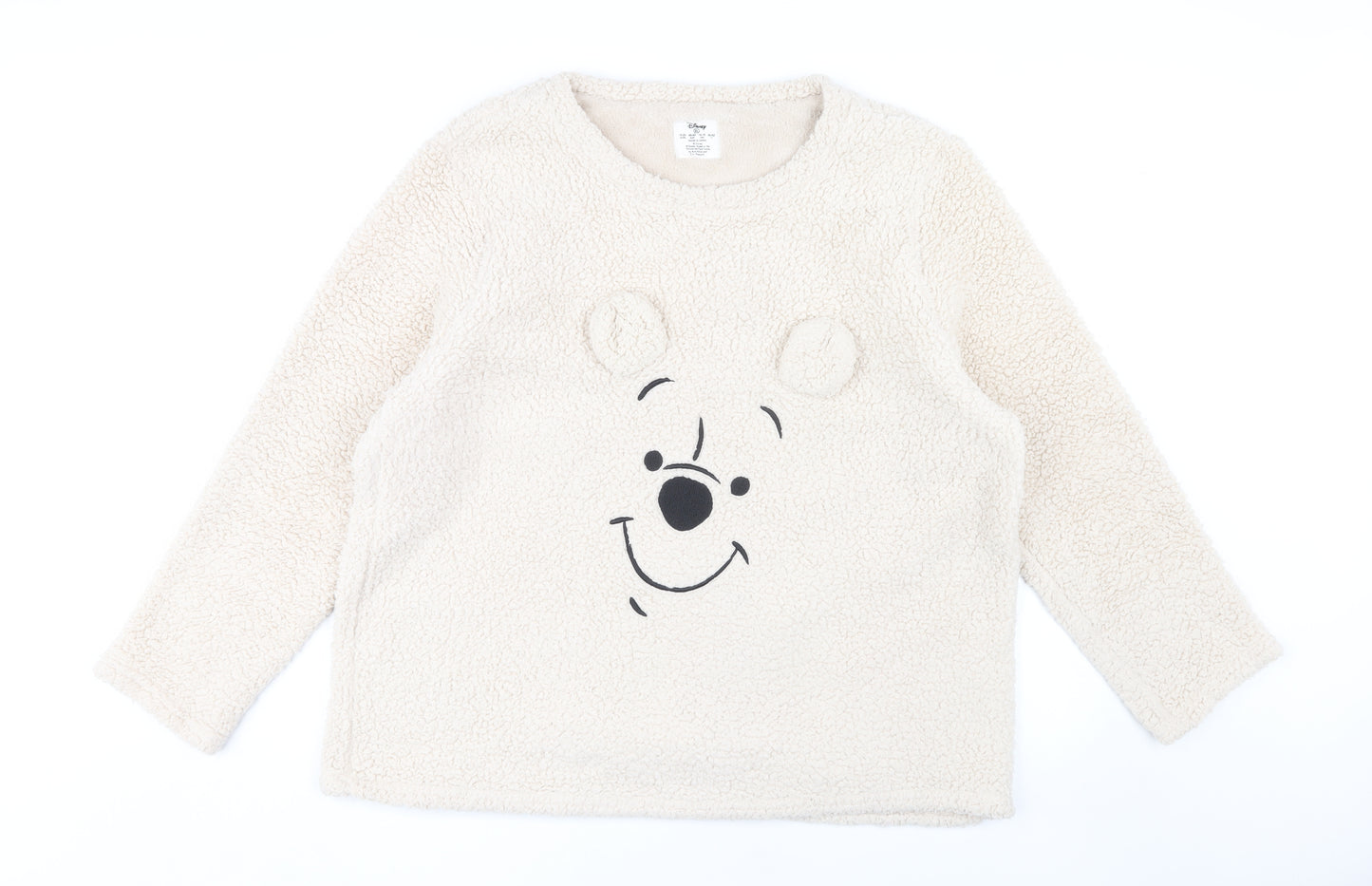 Disney Women Ivory Fleece Pyjama Top XL Cartoon