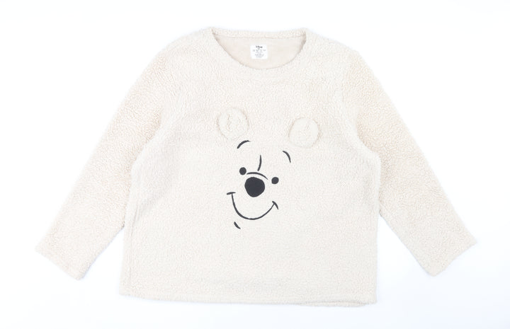 Disney Women Ivory Fleece Pyjama Top XL Cartoon