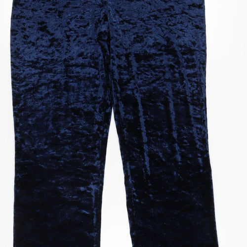 Marks and Spencer Women's Blue Velvet Trousers Size 16