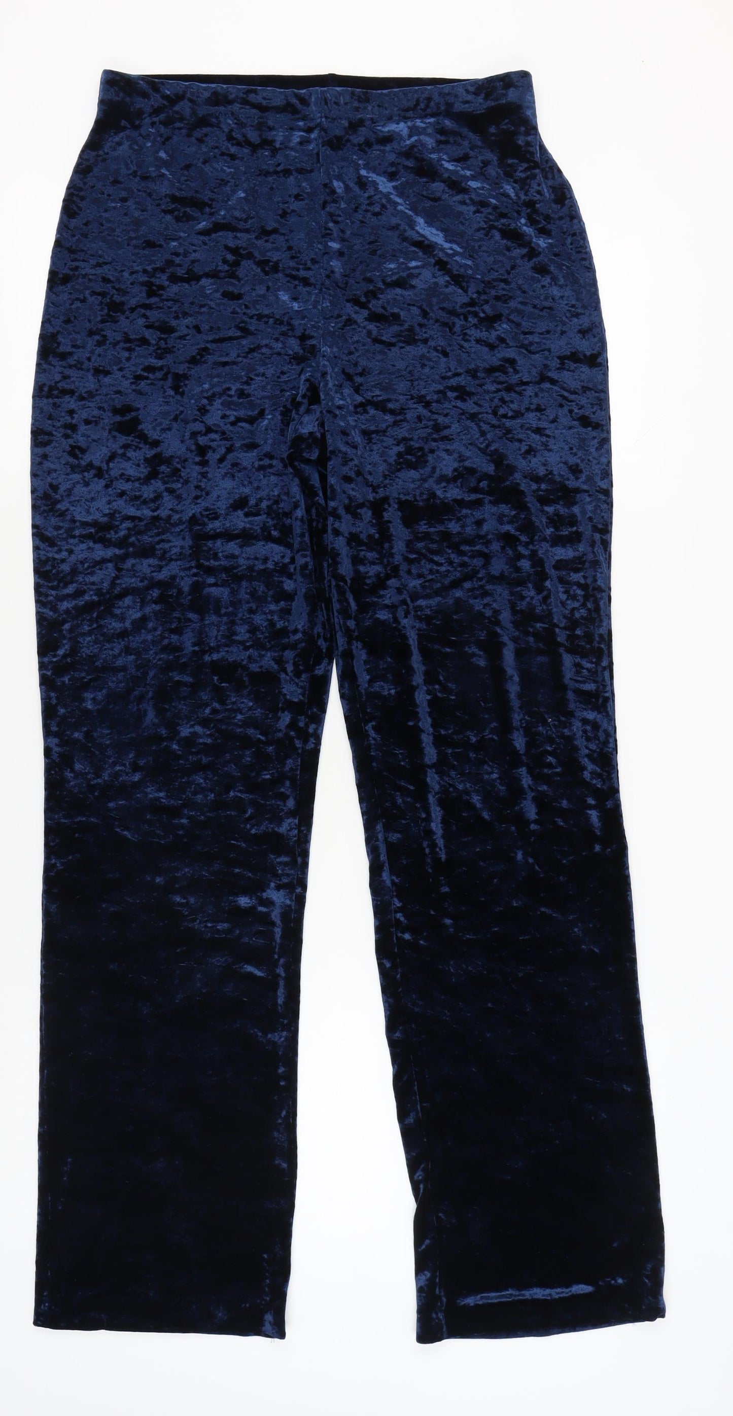 Marks and Spencer Women's Blue Velvet Trousers Size 16