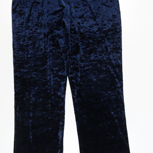 Marks and Spencer Women's Blue Velvet Trousers Size 16
