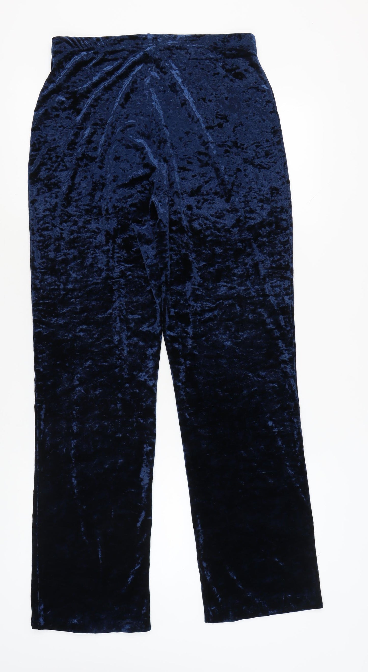 Marks and Spencer Women's Blue Velvet Trousers Size 16