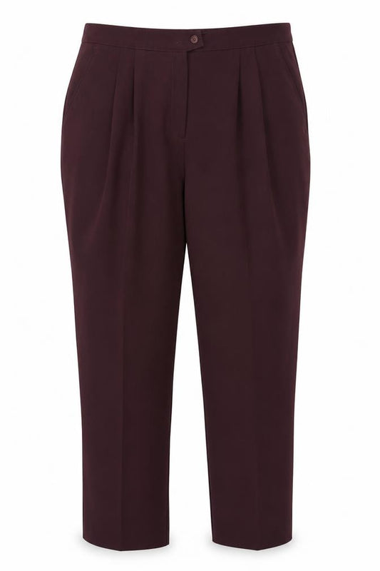 Front view of Afibel Women's Brown Trousers, size 22, Regular Fit