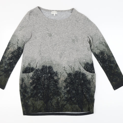 Apricot Women's Grey Floral Tunic - Size 10