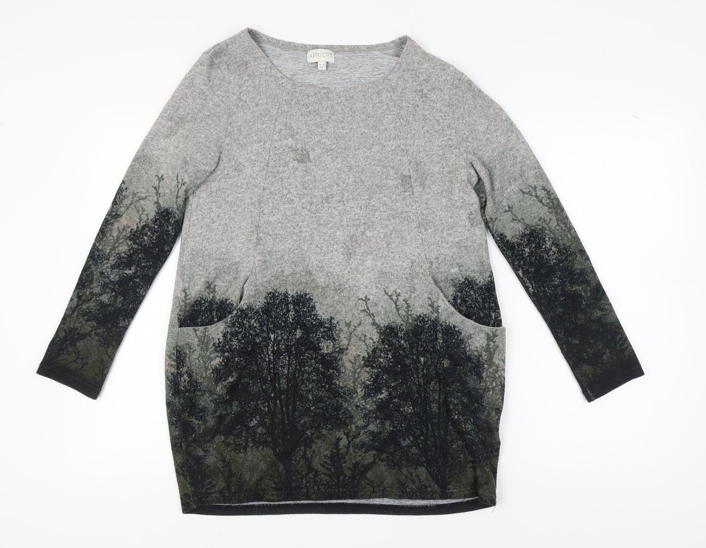 Apricot Women's Grey Floral Tunic - Size 10