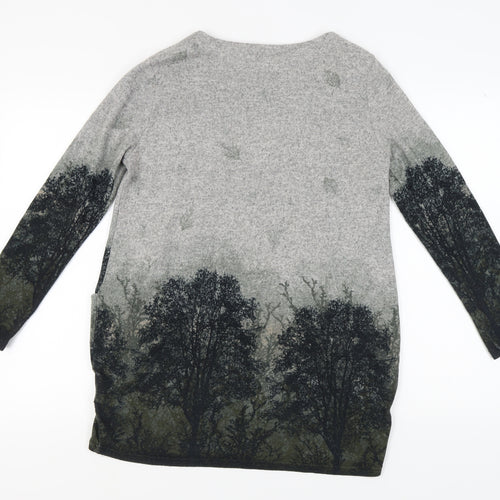 Apricot Women's Grey Floral Tunic - Size 10